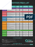 Glen Institute Price List: Non - AQF