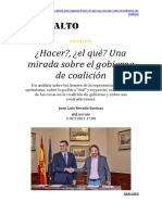 ¿Hacer?, ¿El Qué? Una Mirada Sobre El Gobierno de Coalición