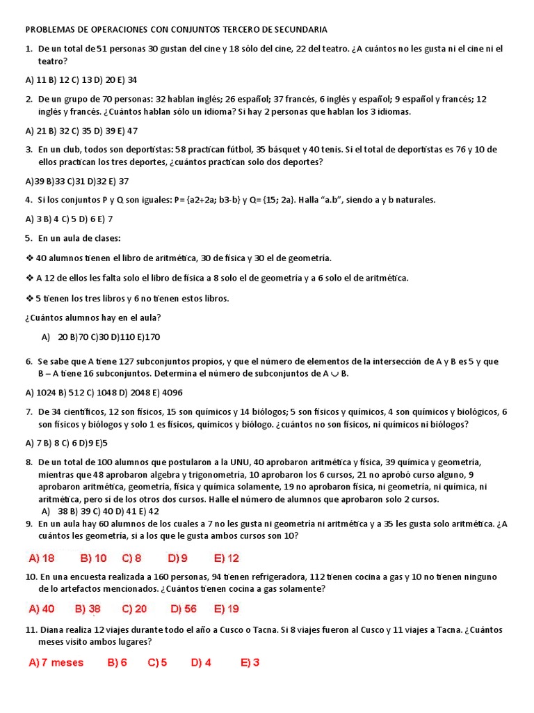 Problemas de Matemáticas para Secundaria | PDF | Matemáticas | Objetos ...