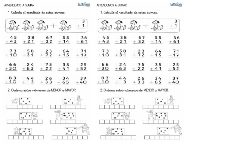 Sumas Hasta El 99 Sin Llevar | PDF