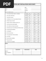 AC System Check Sheet