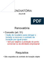 Renovatória: conceito, requisitos e defesas do locador