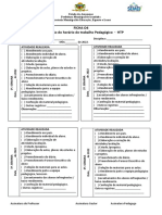 Horário de trabalho pedagógico