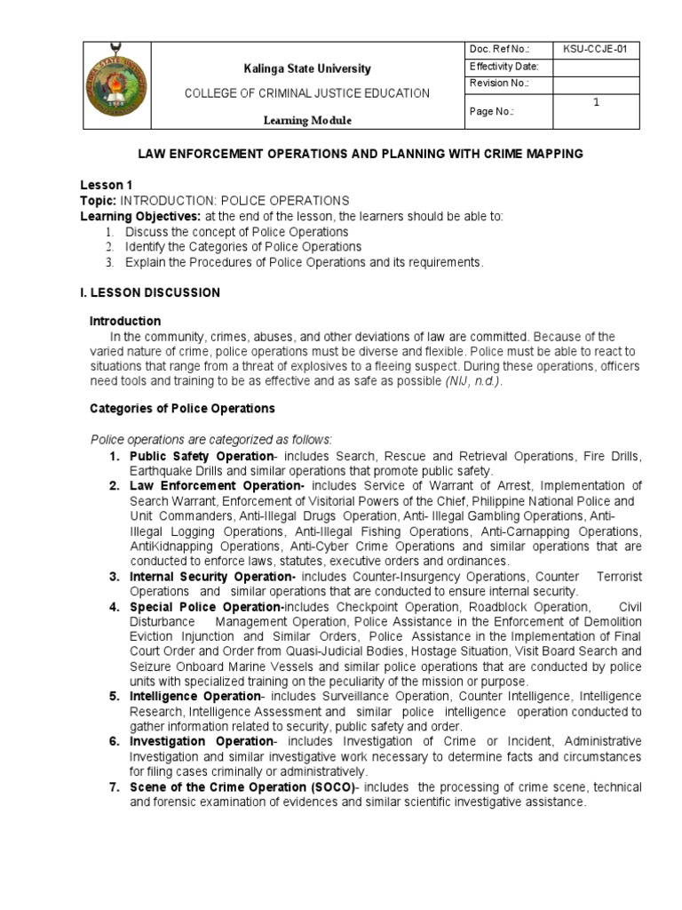 Police Operations Procedures | PDF | Police | Policy
