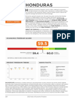 Honduras' Economic Freedom Score of 59.5 Ranks Its Economy 92nd in the World