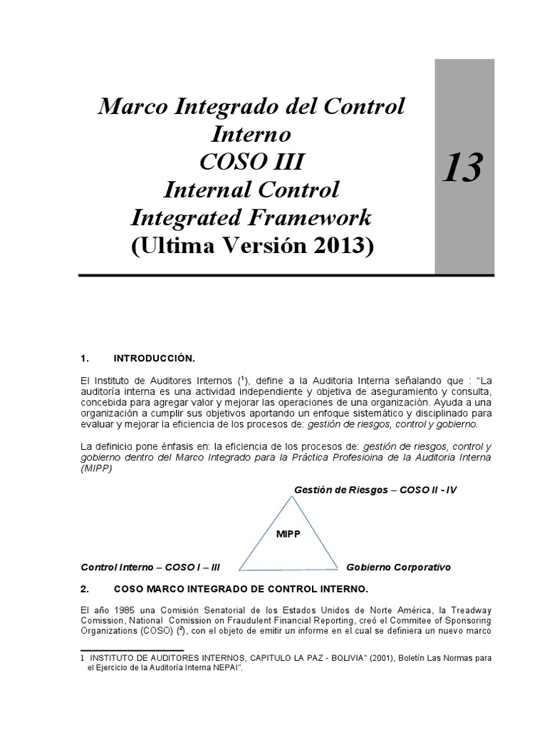 Marco COSO III de Control Interno | PDF | Auditoría | Comportamiento