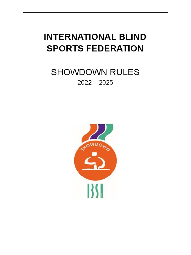 IBSA Showdown Rules 2022-2025 | PDF | Hand | Referee