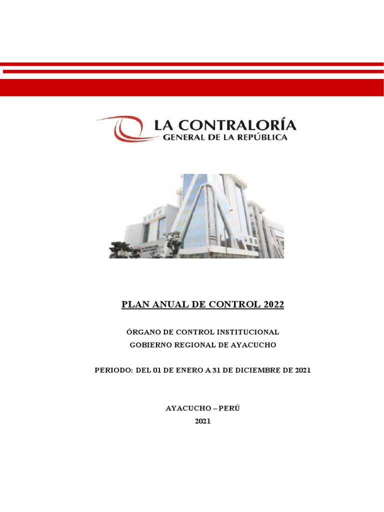 Plan Anual de Control 2021 Ayacucho | PDF | Gobierno | Justicia