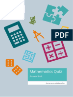Mathematics Quiz Mathematics Quiz: Answer Book