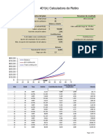 Planilla de Excel Calculadora de Retiro 401 K