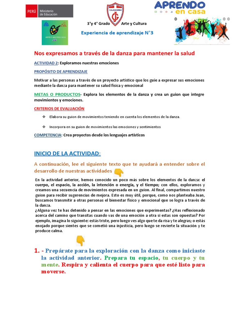 Danza y emociones: creando bienestar | PDF | Las emociones | Bailes