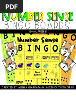 Number Sense Bingo