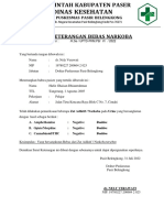 Contoh Surat Keterangan Bebas Narkoba