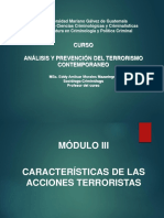 MODULO III - Caráctieristicas de Las Acciones Terroristas