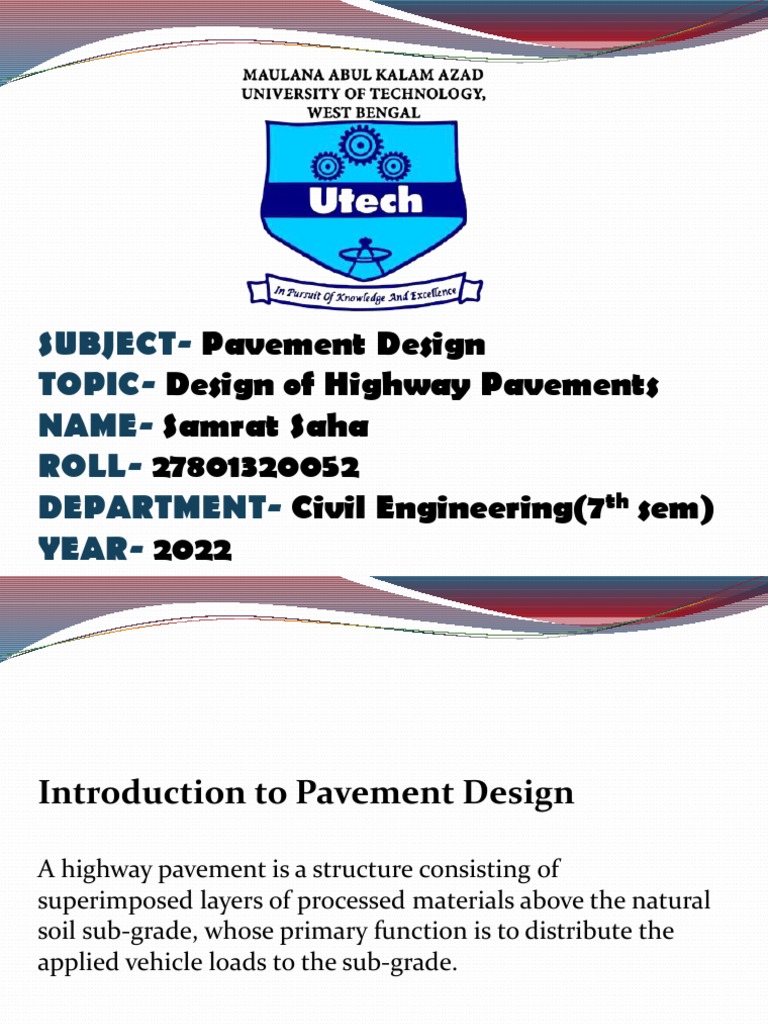 Pavement Design Pdf Road Surface Concrete