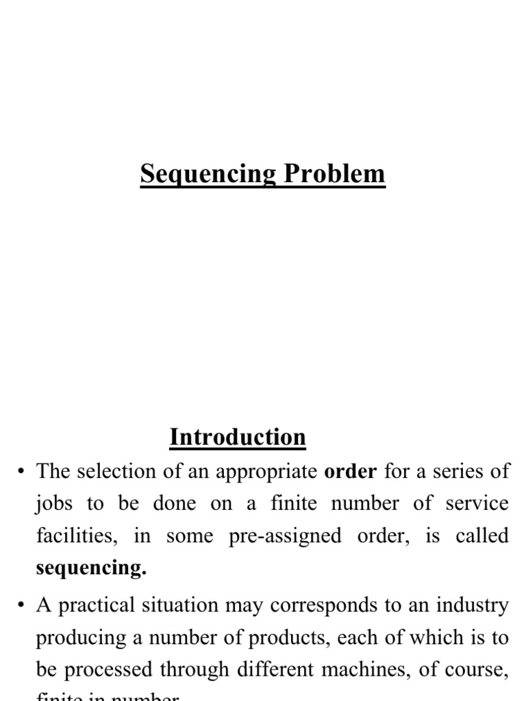 Sequencing Problem Download Free Pdf Applied Mathematics Teaching