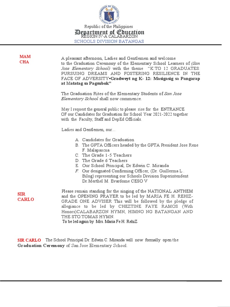 Grad Script 2022 Edited | PDF | Social Institutions | Philippines