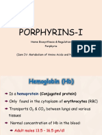 Porphyrins-I: Heme Biosynthesis & Regulation Porphyria (Sem IV-Metabolism of Amino Acids and Nucleotides)