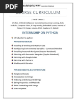 Course Curriculum: Internship On Python