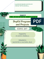 Unit 10 Deped Programs and Projects Research Jo-Ann S. Padilla