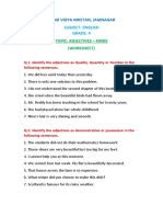 Nand Vidya Niketan, Jamnagar: Topic: Adjectives - Kinds (Worksheet)