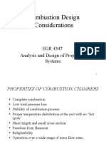 Combustion Design Considerations: EGR 4347 Analysis and Design of Propulsion Systems