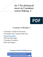Module:3 Psychological Influences On Consumer Decision Making - I