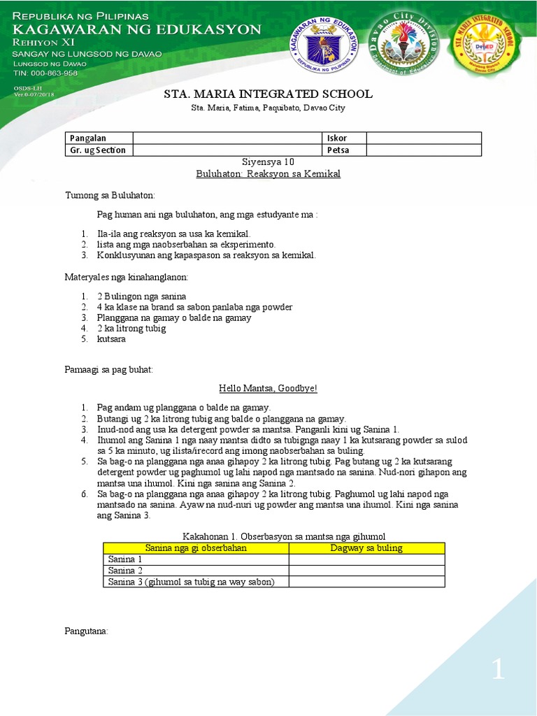 Science Lab. Activity. Biomolecules PDF