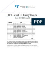 2017 Ift Level III Essay Exam Sample