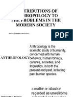 Contributions of Anthropology To The Problems in The Modern Society