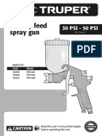 Gravity Feed Spray Gun: 30 PSI - 50 PSI