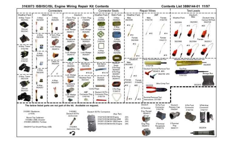 ISB-ISC-ISL Engine Wiring Repair Kit | PDF | Electrical Connector ...