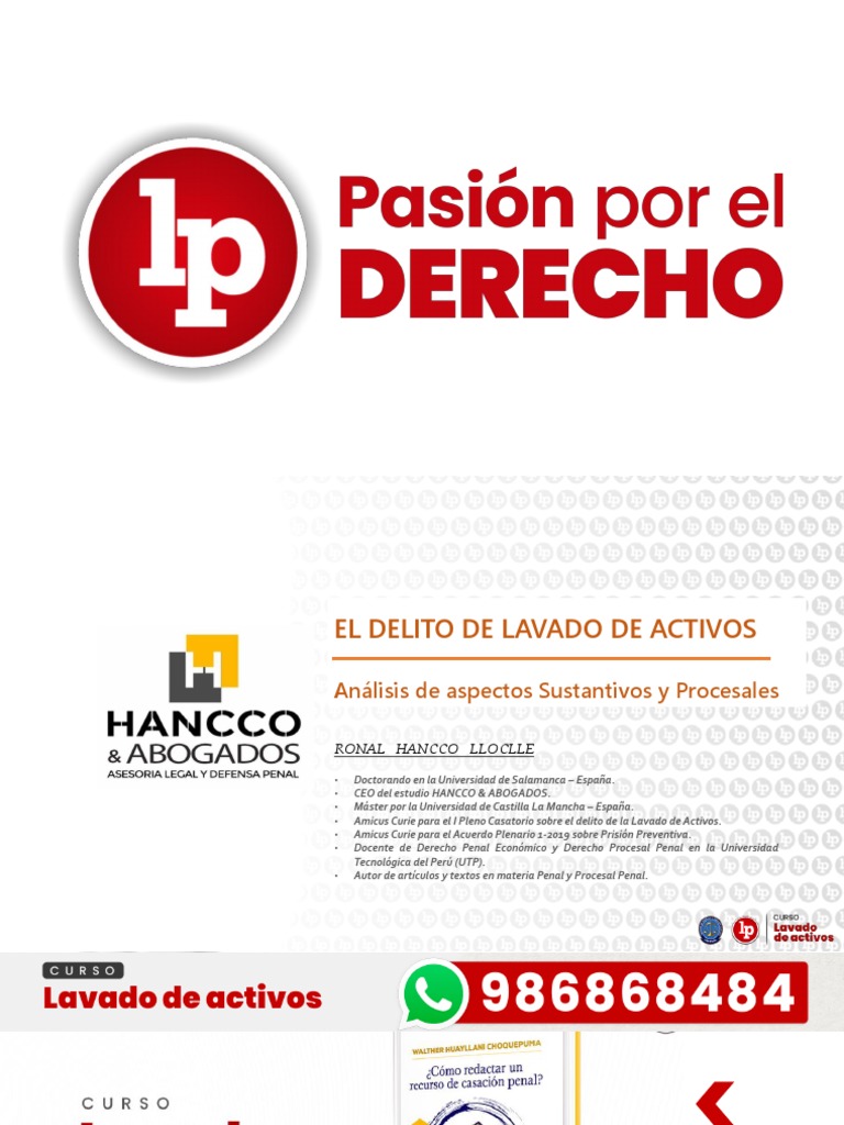 El Delito de Lavado de Activos PDF | PDF | Lavado de dinero | Intención ...