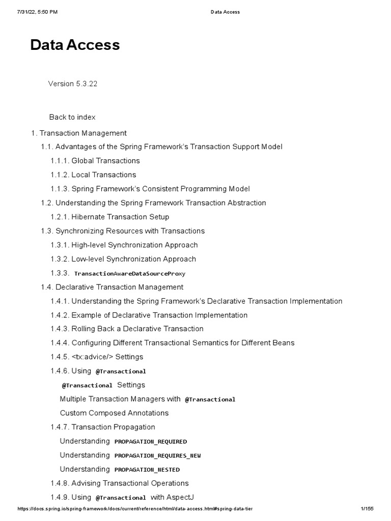 Data Access | PDF | Spring Framework | Databases