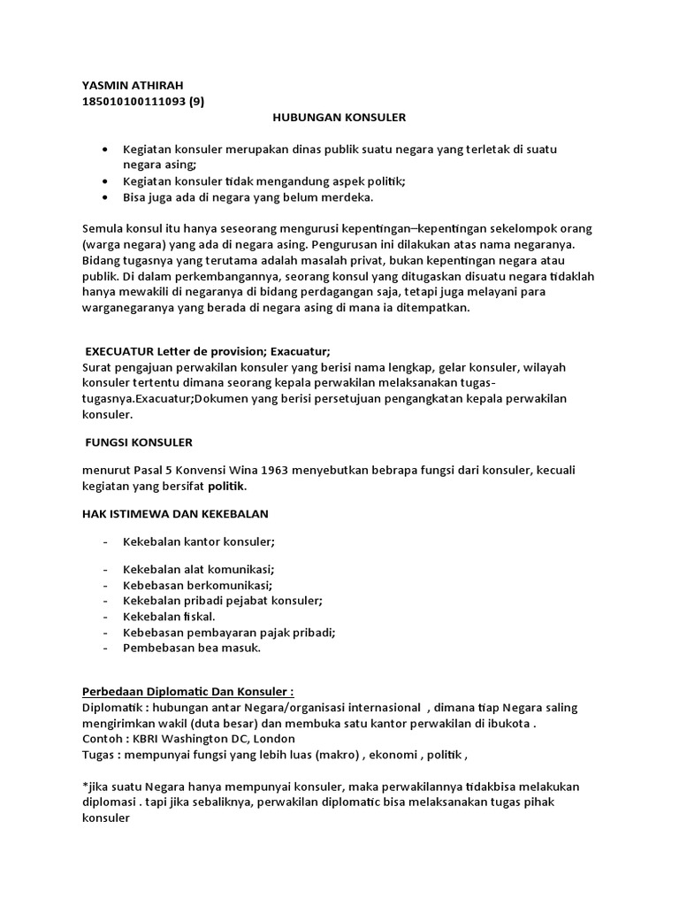 Peran dan Fungsi Konsuler | PDF | Perjalanan | Sejarah