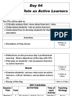 Day 04 Students' Role As Active Learners: Objectives