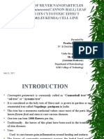 Biosynthesis of Silver Nanoparticles FROM Couroupita Guianensis (CANNON BALL) LEAF Extract and Its Cytotoxic Effect Against Hl60 (Leukemia) Cell Line