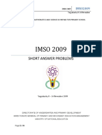 IMSO 2009: Short Answer Problems