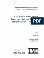 Cost-Benefit Assessment of Interactive Electronic Technical Manuals in Navy Training and Education
