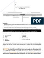 Practice Final Test Practice: Ae2 Writing