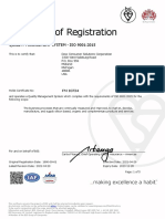 ISO 9001 Certificate Renewal for Dow Consumer Solutions