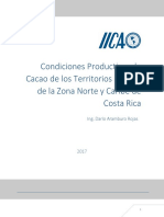 Condiciones Productivas de Cacao de Los Territorios Rurales de La Zona Norte y Caribe de Costa Rica
