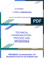 HSMC 601 Lecture 2 Technical Communication