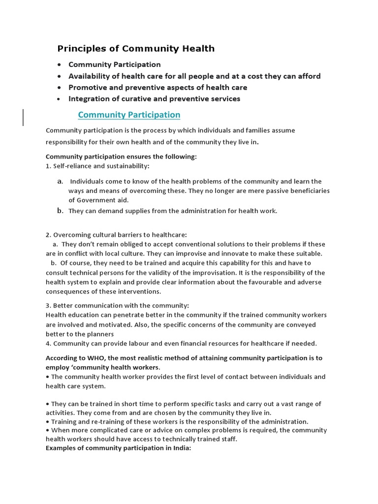 Principles of Community Health Nursing | PDF | Preventive Healthcare ...