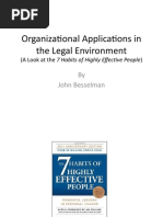 Organizational Applications in The Legal Environment: by John Besselman