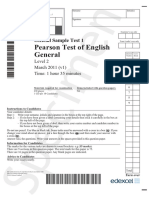 Label: Pearson Test of English General
