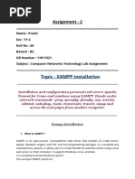 Topic - XAMPP Installation: Assignment - 2