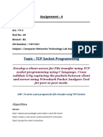 Topic - TCP Socket Programming: Assignment - 4