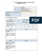 Informe actividades evaluación diagnóstica 2022