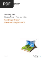 Teaching Pack: Cambridge IGCSE Literature in English 0475